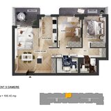 Pipera Plaza, apartament 3 camere, 2 terase, bloc finalizat